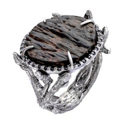 Серебряное кольцо BEAVERS с ореховым деревом 1716or_sh_ox