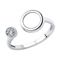 Кольцо из серебра с фианитом (Арт.94012859)