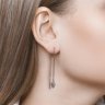 Серьги-цепочки из серебра с фианитами (Арт.94020562)