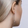 Серьги-цепочки из серебра с фианитами (Арт.94020562)