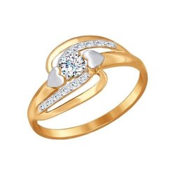 Кольцо из золота с фианитами (Арт.017221)