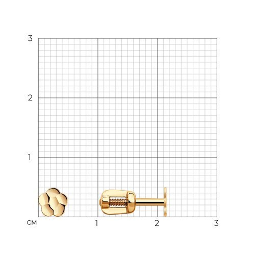 Серьги-пусеты из золота с алмазной гранью (Арт.022863)
