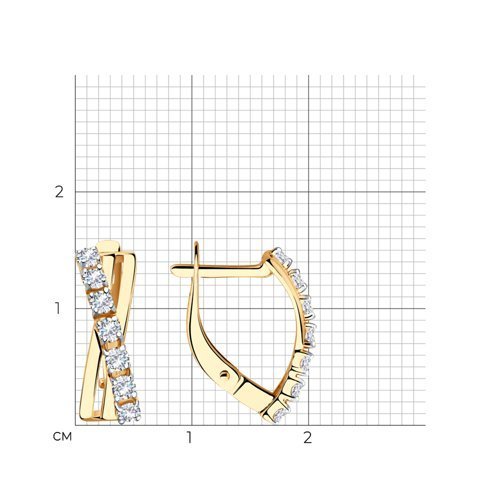 Серьги из золота с фианитами (Арт.028189)