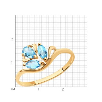 Кольцо золотое с топазом «Небесный Вальс» Соколов (арт.714587)