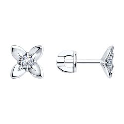 Серьги из серебра с фианитами (Арт.94025994)