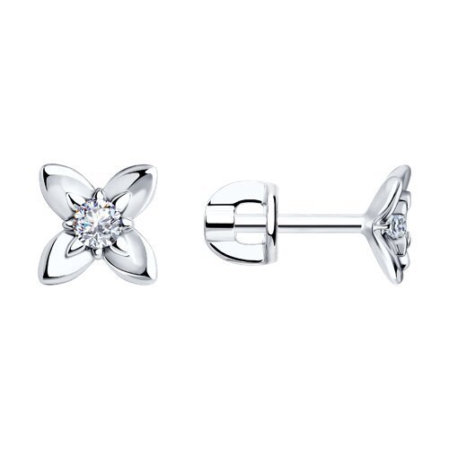 Серьги из серебра с фианитами (Арт.94025994)