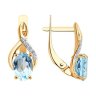 Серьги золотые пробы 585 с топазом (Арт.72-00044)