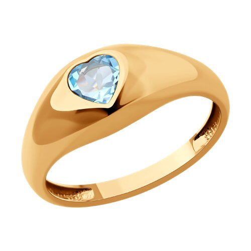 Кольцо золотое пробы 585 с топазом (Арт.716373)