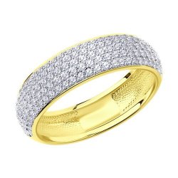 Кольцо из желтого золота с бриллиантами (Арт.1010255-2)