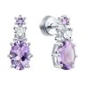 Серьги из серебра с аметистами и фианитами (Арт.92023231)