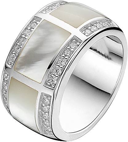 Кольцо из серебра с жемчугом и куб. цирконием (Арт.1346mw)