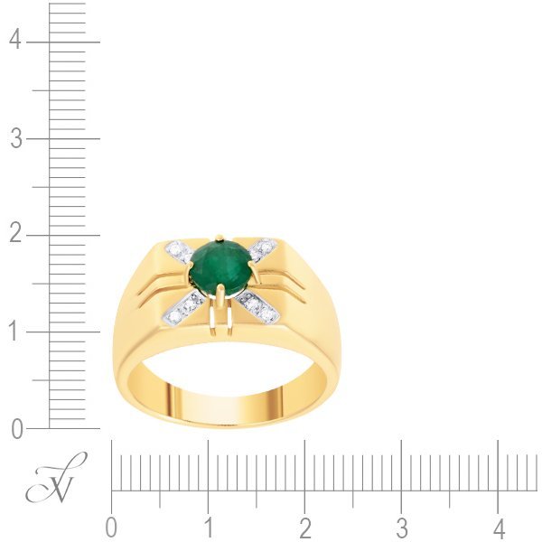 Кольцо из золота с бриллиантом и изумрудом (Арт.aar5555-1_ko_em_yg)