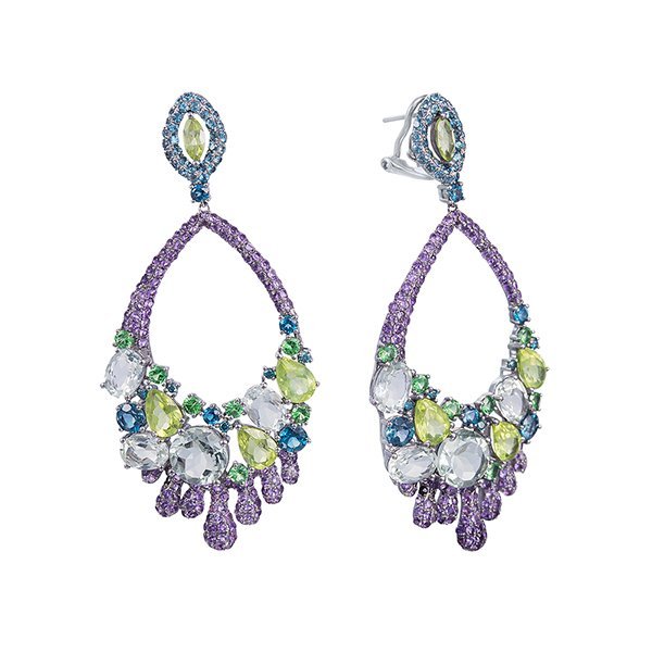 Серьги из золота с бриллиантом (Арт.aase3377_sr_dl_mc_blk)