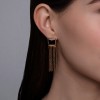 Серьги из золоченого серебра с ониксом «Ночная Вуаль» SOKOLOV (арт.93-321-02122-1)