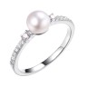 Кольцо серебряное с жемчугом и фианитами Nautilus Fresh Jewelry (арт.PI-R01546-X-W-PN-X-W)