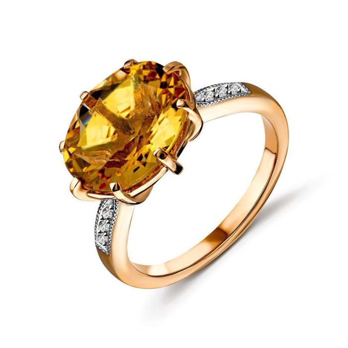 Кольцо из золота с бриллиантом Русские Самоцветы (Арт.95883)
