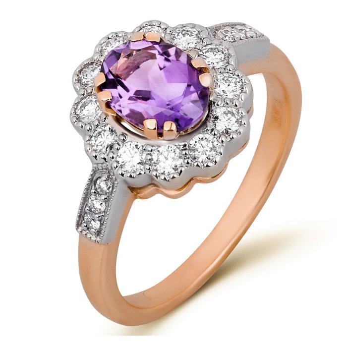 Кольцо из золота с бриллиантом Русские Самоцветы (Арт.95883)