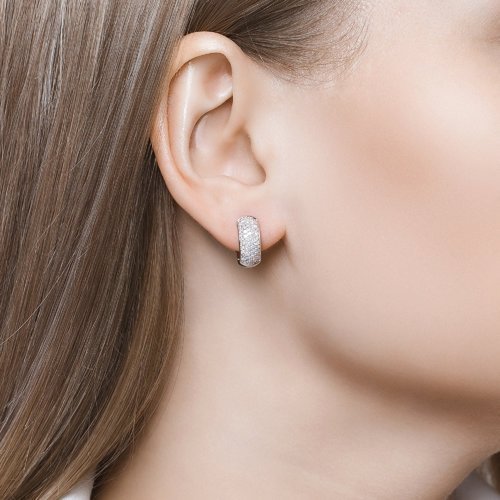 Серьги из белого золота с бриллиантами (Арт.1020153)