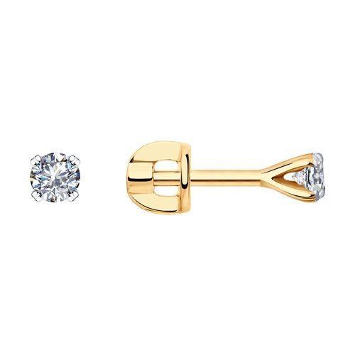 Серьги из золота с бриллиантами «Минималистичный блеск» Соколов (арт.1021786)