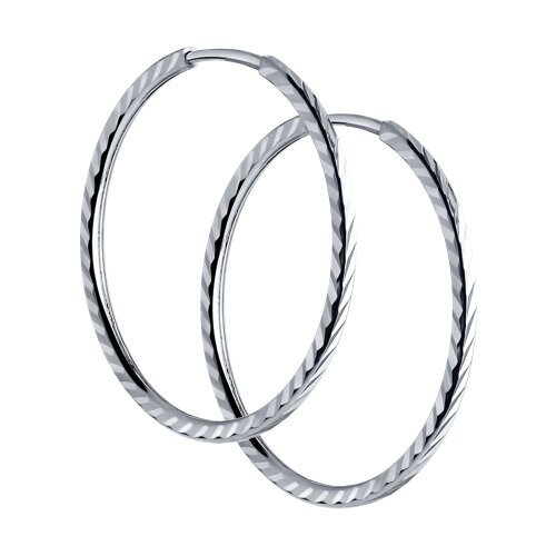 Серьги конго из серебра с алмазной гранью (Арт.94140073)
