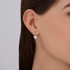 Серьги из серебра с фианитами и эмалью «Розовое сердце» Соколов (арт.94-120-02220-1)
