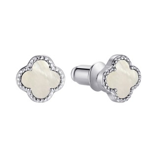 Серьги из серебра с жемчугом «Lucky Clover» Fresh Jewelry (арт.TC-E02154-X-W-PN-X-X)