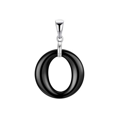 Кулон из серебра с керамикой (Арт.tc-p00099-b-w-x-x-x)