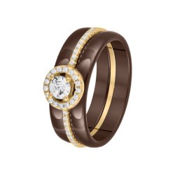 Кольцо из серебра с керамикой и куб. цирконием (Арт.tc-r00617-br-g-w-x-w)