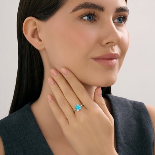 Кольцо из серебра с бирюзой (Арт.94-310-02367-1)
