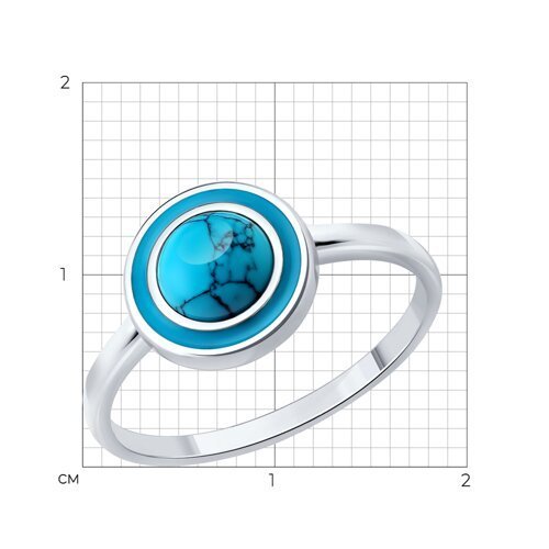 Кольцо из серебра с бирюзой (Арт.94-310-02367-1)