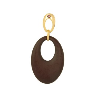 Кулон с керамикой и фианитом «Ceramic Sun» серебро 925 Fresh Jewelry (арт.TM-P01031-BR-L-X-X-DB)