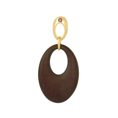 Кулон из серебра с керамикой и фианитом (Арт.tm-p01031-br-l-x-x-db)