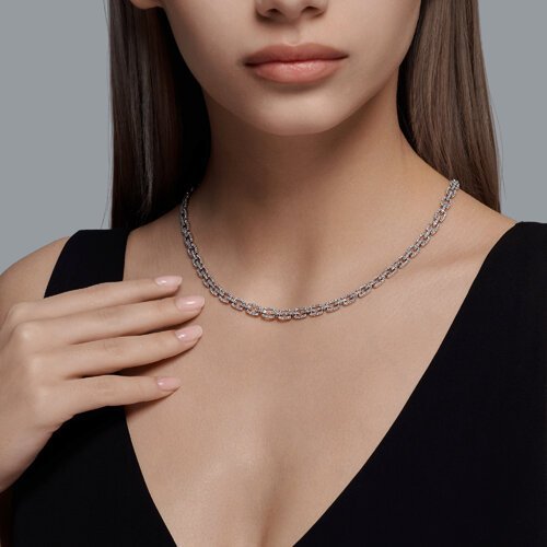 Колье из белого золота с бриллиантами (Арт.1070324-3)