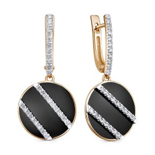 Серьги золото с бриллиантами «Black & Shine» KABAROVSKY (арт.12-02053-1002)