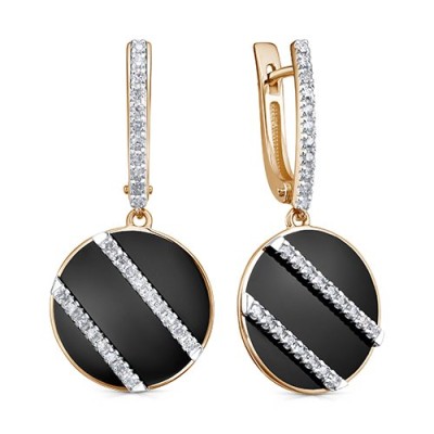 Серьги золото с бриллиантами «Black & Shine» KABAROVSKY (арт.12-02053-1002)