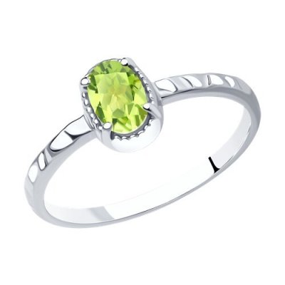 Кольцо из серебра с хризолитом «Сияние Августа» SOKOLOV (арт.92012089)