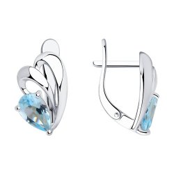 Серьги из серебра с топазами (Арт.92021753)
