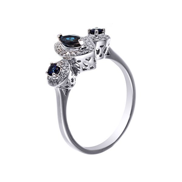 Кольцо из белого золота с бриллиантом и сапфиром (Арт.mr85418-s_wgdwsa_sa_wg)