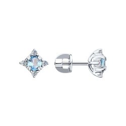 Серьги из серебра с топазами и фианитами (Арт.92022404)