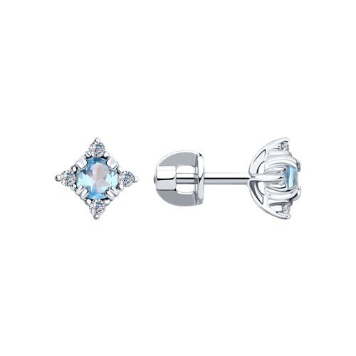 Серьги из серебра с топазами и фианитами (Арт.92022404)