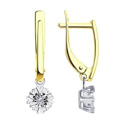 Серьги из комбинированного золота с бриллиантами (Арт.1021604-2)