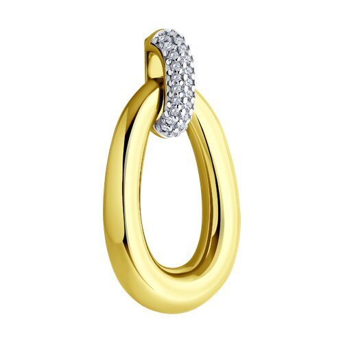 Подвеска из золочёного серебра с фианитами «Аура сияния» Соколов (арт.93-130-01834-1)