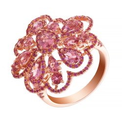 Кольцо из золота с сапфиром и турмалином (Арт.rg-33539_ko_ps_tu_pink)