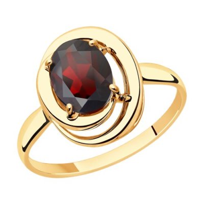 Кольцо золото 375 с гранатом «Алый Овал» Соколов (арт.31-310-00177-5)