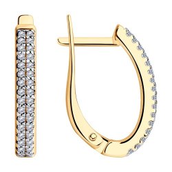 Серьги из золочёного серебра с фианитами (Арт.93021183)