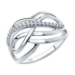 Кольцо из серебра с фианитами (Арт.94-110-00696-1)