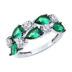 Кольцо из серебра с фианитами (Арт.94014079)