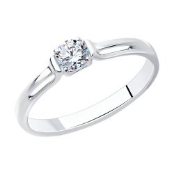 Кольцо из серебра с фианитом (Арт.94-110-01370-1)