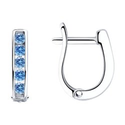 Серьги из серебра с фианитами (Арт.94026404)
