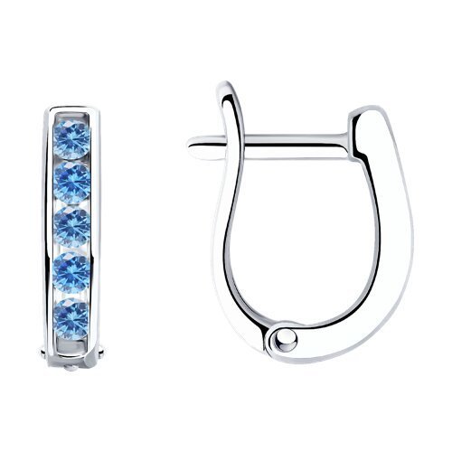 Серьги из серебра с фианитами (Арт.94026404)